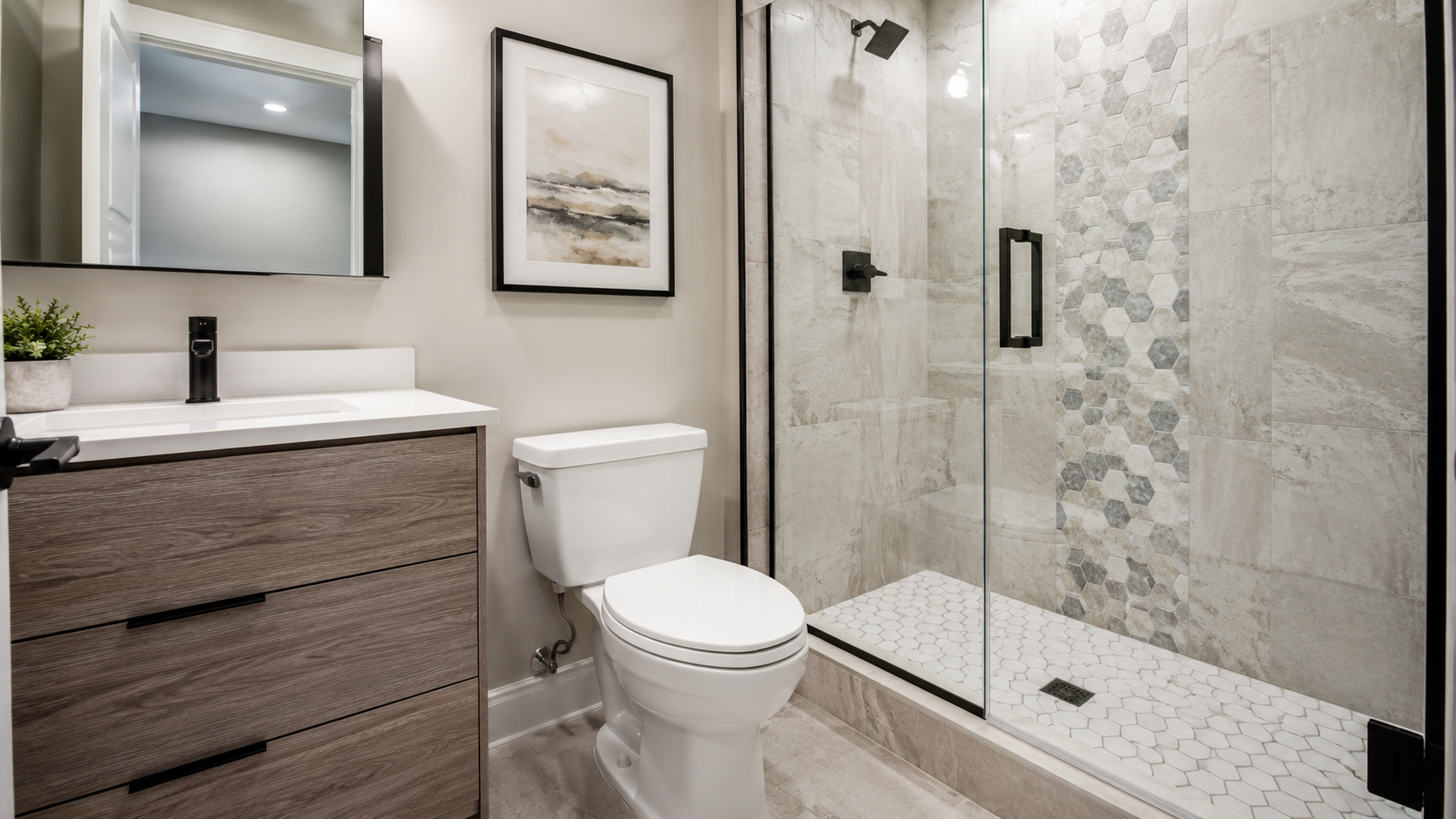 3pc washroom concept glass shower